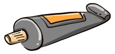 Bir tüpte boya, resimleme, beyaz arkaplanda vektör