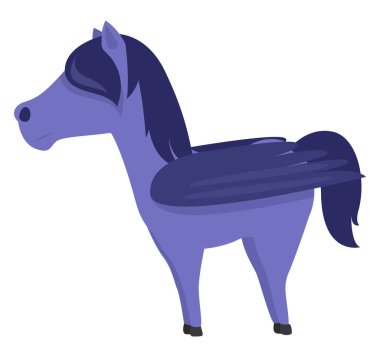 Mavi at, illüstrasyon, beyaz arkaplanda vektör