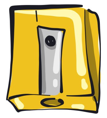 Sarı kalem açacağı, illüstrasyon, beyaz arkaplan üzerindeki vektör