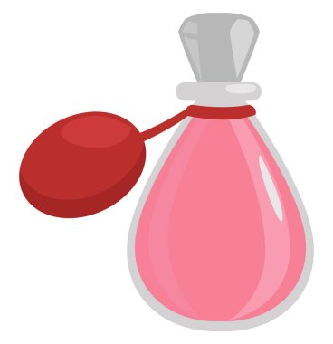 Pembe parfüm, illüstrasyon, beyaz arkaplanda vektör