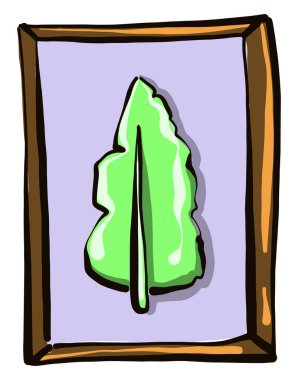 Beyaz arkaplanda bir yaprak, illüstrasyon, vektör resmi