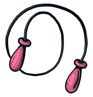 Pembe ip atlama, illüstrasyon, beyaz arkaplan üzerindeki vektör