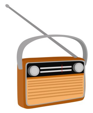 Eski radyo, illüstrasyon, beyaz arkaplan vektörü
