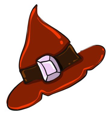 Kırmızı sihirli şapka, illüstrasyon, beyaz arkaplanda vektör