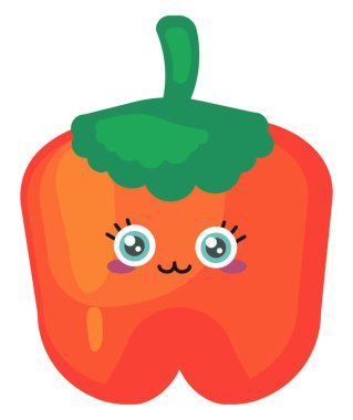 Sevimli biber, illüstrasyon, beyaz arkaplanda vektör