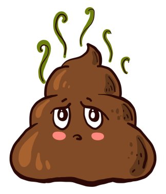 Üzücü kaka, illüstrasyon, beyaz arkaplanda vektör