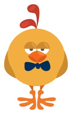 Sarı kuş, illüstrasyon, beyaz arkaplanda vektör