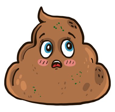 Korkmuş kaka, illüstrasyon, beyaz arka planda vektör