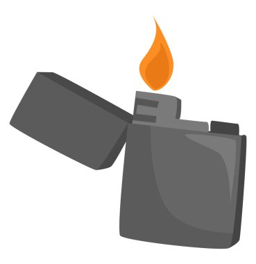 Zippo çakmağı, illüstrasyon, beyaz arkaplan üzerindeki vektör