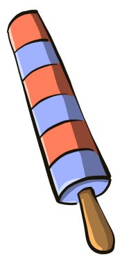 Soyulmuş dondurma, illüstrasyon, beyaz arkaplanda vektör