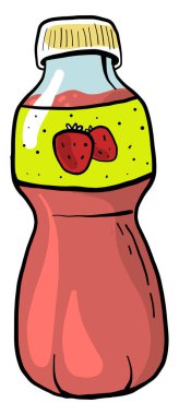 Çilek suyu, illüstrasyon, beyaz arkaplanda vektör