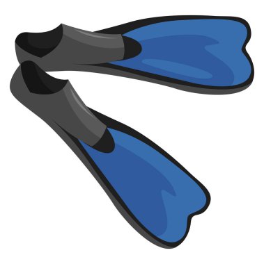 Mavi yüzgeçler, illüstrasyon, beyaz arkaplanda vektör