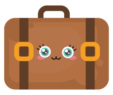 Güzel bavul, illüstrasyon, beyaz arka planda vektör.