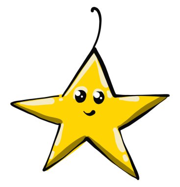 Yıldız oyuncağı, illüstrasyon, beyaz arkaplanda vektör