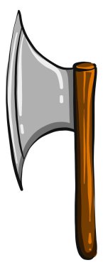 Tahta çubuklu balta, illüstrasyon, beyaz arkaplanda vektör