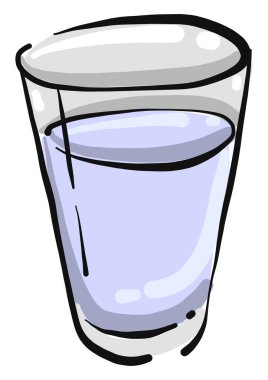 Su dolu cam, illüstrasyon, beyaz arkaplan üzerinde vektör