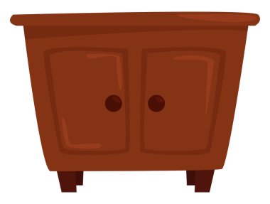 Gece başucu masası, illüstrasyon, beyaz arkaplanda vektör