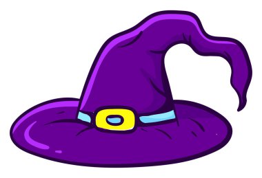 Mor cadı şapkası, illüstrasyon, beyaz arkaplanda vektör