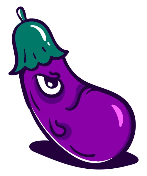 Boze Aubergine Illustratie Vector Witte Achtergrond — Stockvector