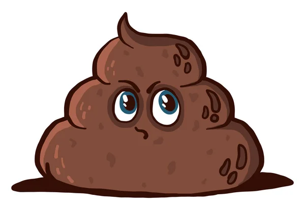 Angry Little Poop Illustration Vector White Background — стоковый вектор