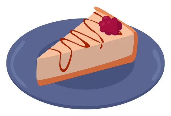 Ένα Μεγάλο Κομμάτι Cheesecake Εικονογράφηση Διάνυσμα Λευκό Φόντο — Διανυσματικό Αρχείο
