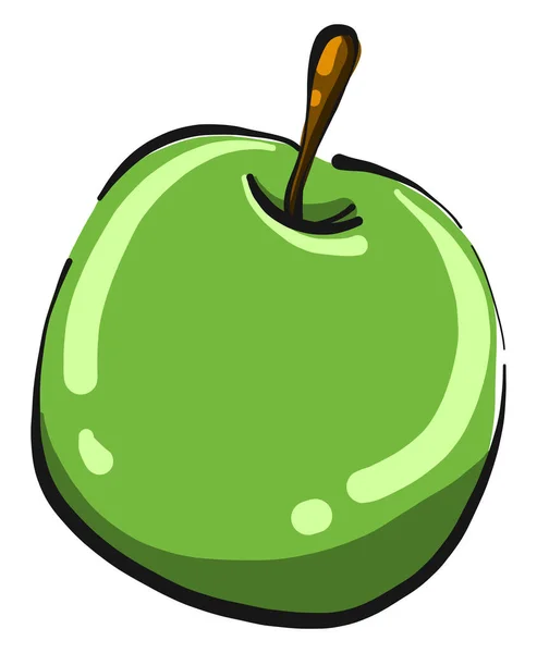 Manzana Verde Ilustración Vector Sobre Fondo Blanco — Vector de stock