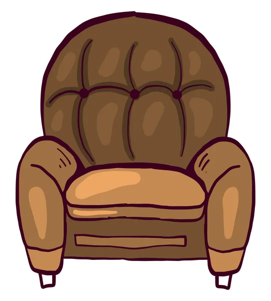 Brown Armchair Illustration Vector White Background — Stock Vector