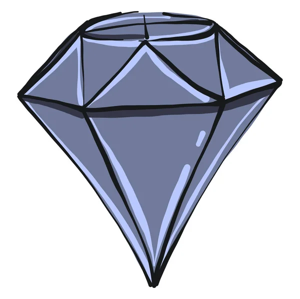 Diamante Azul Grande Ilustración Vector Sobre Fondo Blanco — Vector de stock