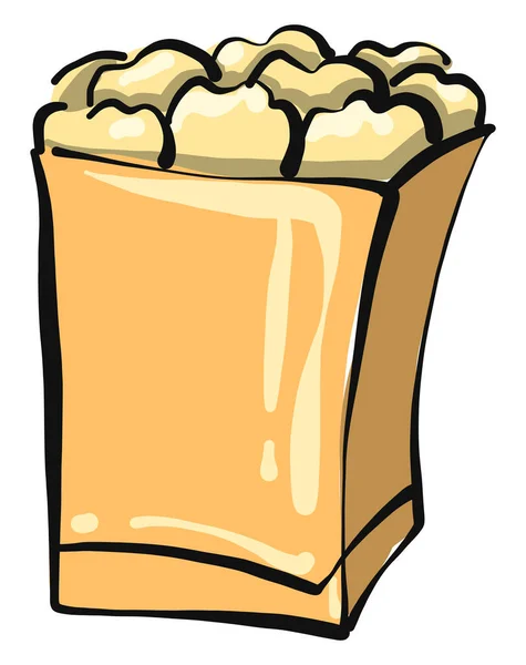 Grande Sacchetto Popcorn Illustrazione Vettore Sfondo Bianco — Vettoriale Stock