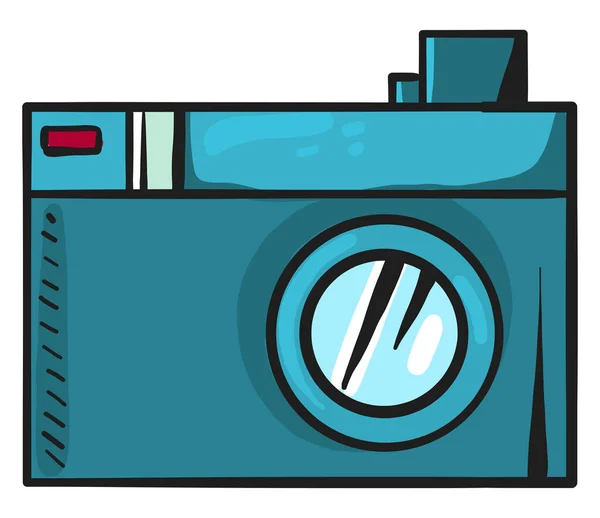 Blauwe Camera Illustratie Vector Witte Achtergrond — Stockvector