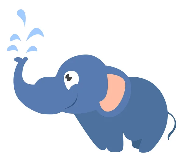 Elefante Azul Ilustración Vector Sobre Fondo Blanco — Vector de stock
