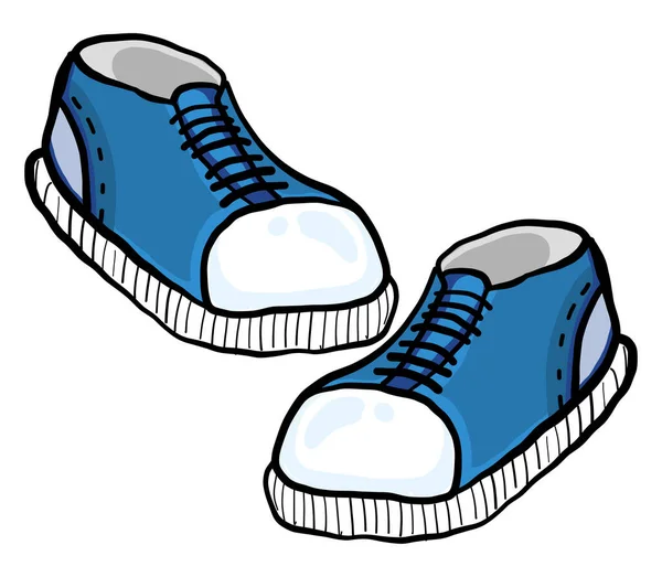 Zapatillas Azules Ilustración Vector Sobre Fondo Blanco — Vector de stock