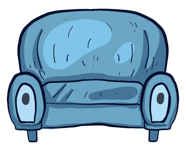 Blue Sofa Illustration Vector White Background — Stock Vector