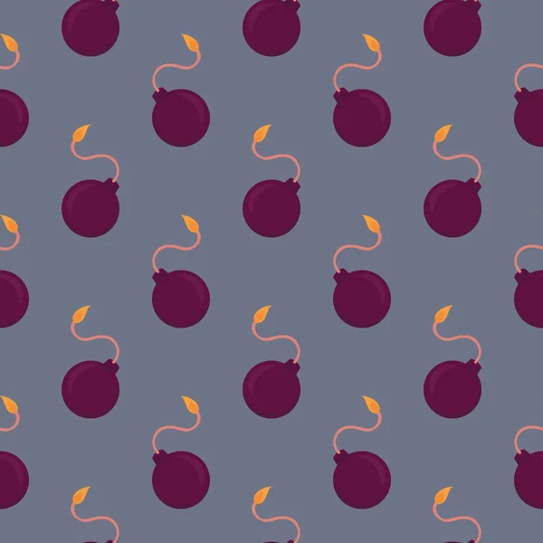 Bombes Violettes Motif Sans Couture Sur Fond Violet — Image vectorielle