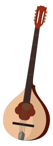 Gamla Bouzouki Illustration Vektor Vit Bakgrund — Stock vektor