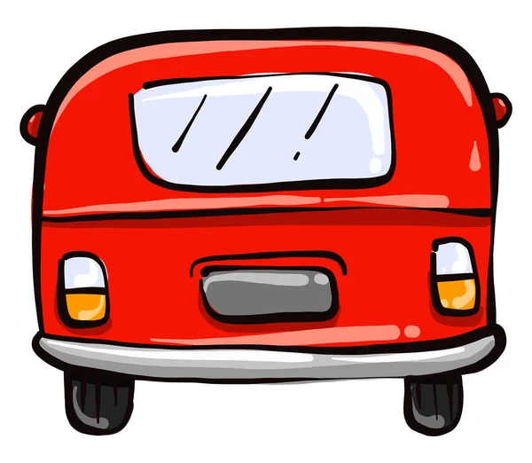 Grote Rode Auto Illustratie Vector Witte Achtergrond — Stockvector