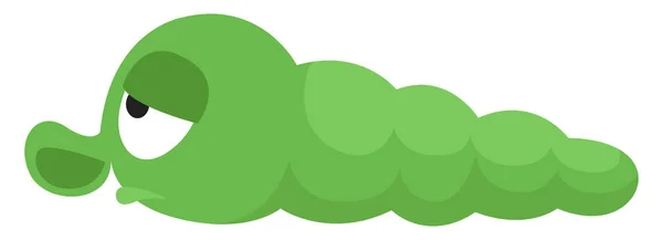 緑の毛虫 イラスト 白い背景のベクトル — ストックベクタ