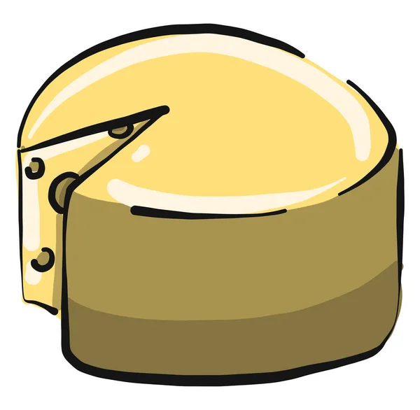 Bloque Queso Ilustración Vector Sobre Fondo Blanco — Vector de stock