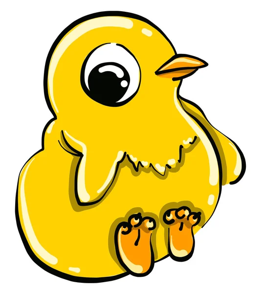 Μικρό Κίτρινο Κοτόπουλο Εικονογράφηση Διάνυσμα Λευκό Φόντο — Διανυσματικό Αρχείο