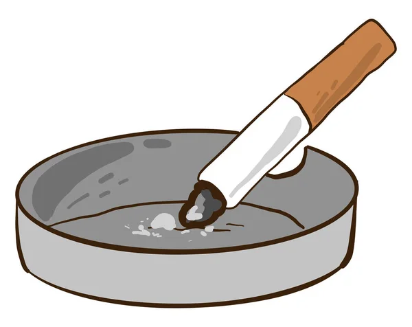 Cigarette Ashtray Illustration Vector White Background — Stock Vector