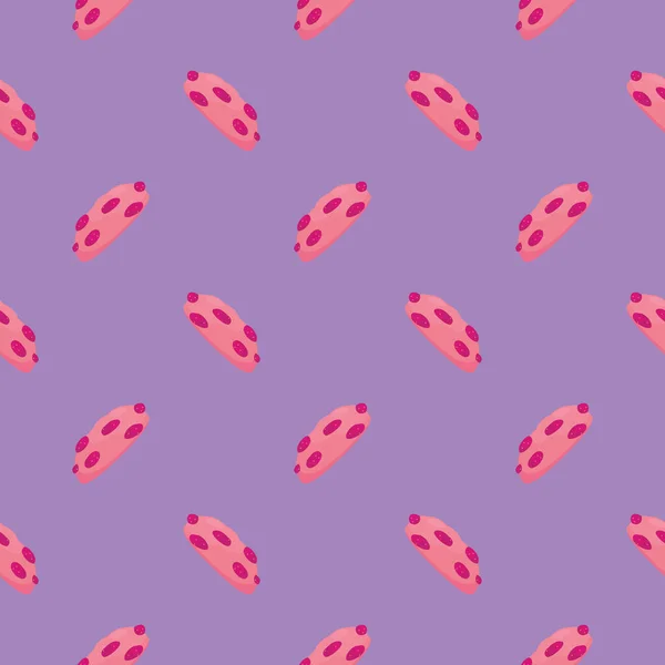 Biscuit Rose Motif Sans Couture Sur Fond Violet — Image vectorielle