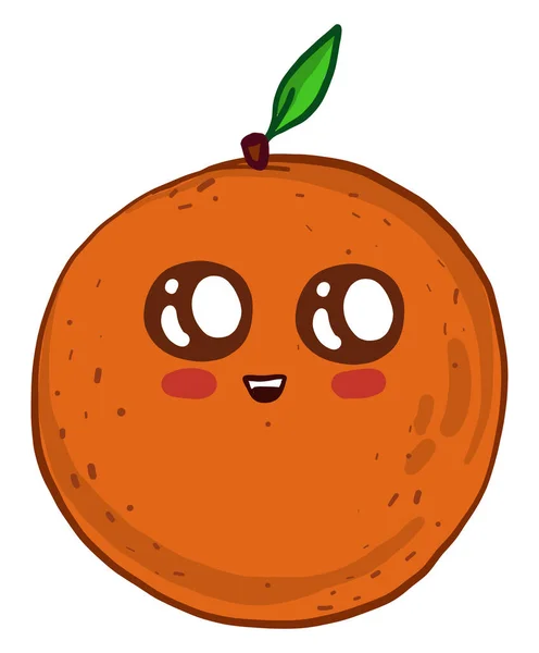 Cute Pomarańczowy Ilustracja Wektor Białym Tle — Wektor stockowy