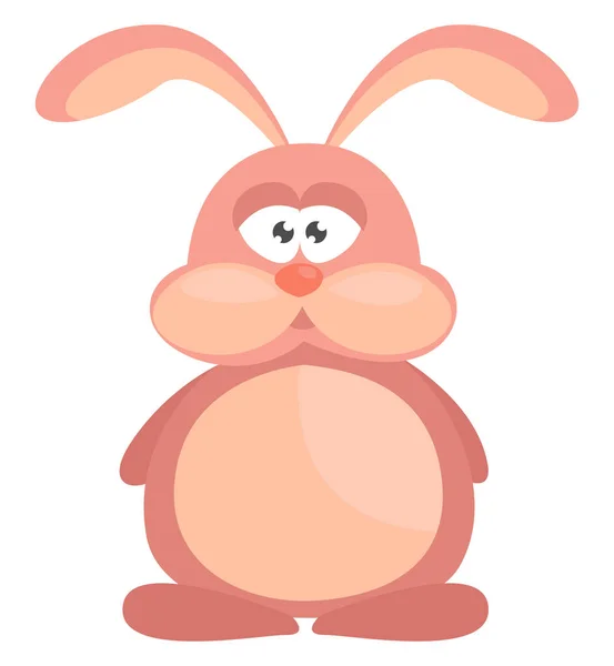 Розовый Жирный Кролик Иллюстрация Вектор Белом Фоне — стоковый вектор