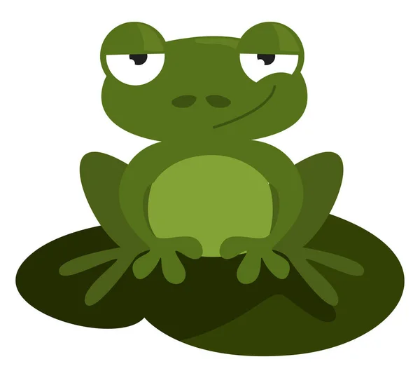 Πράσινο Βάτραχος Εικονογράφηση Διάνυσμα Λευκό Φόντο — Διανυσματικό Αρχείο
