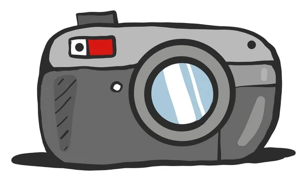 Παλιά Γκρι Κάμερα Εικονογράφηση Διάνυσμα Λευκό Φόντο — Διανυσματικό Αρχείο