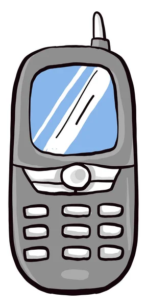 Zeer Oude Mobiele Telefoon Illustratie Vector Witte Achtergrond — Stockvector