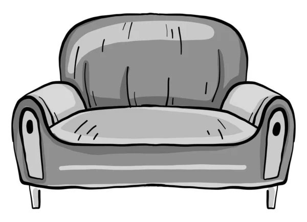 Grey Sofa Illustration Vector White Background — Stock Vector