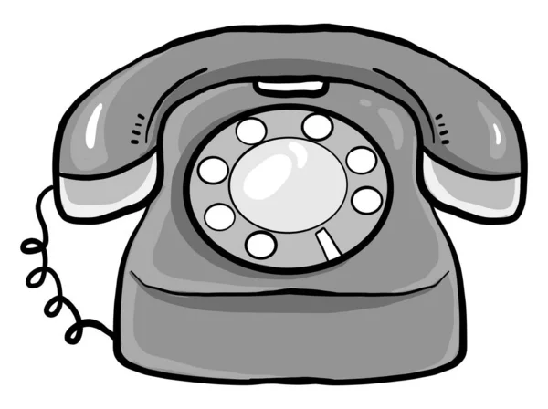 Vieux Téléphone Gris Illustration Vecteur Sur Fond Blanc — Image vectorielle