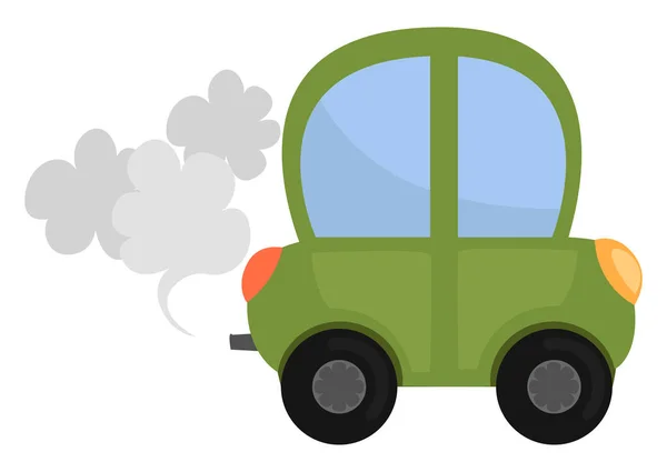 Small Green Car Illustration Vector White Background — стоковый вектор