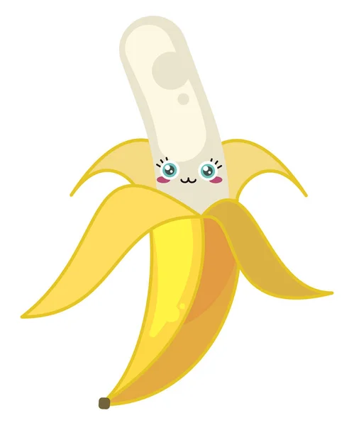 Szczęśliwy Banan Ilustracja Wektor Białym Tle — Wektor stockowy
